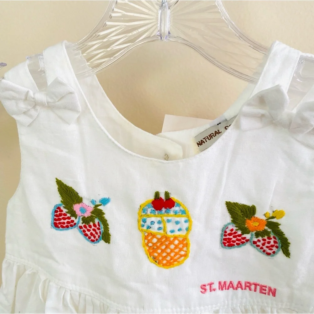 Girls Toddler Dress 100% Cotton Summer Sun Party Dress Vacation Small White New
